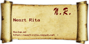 Neszt Rita névjegykártya